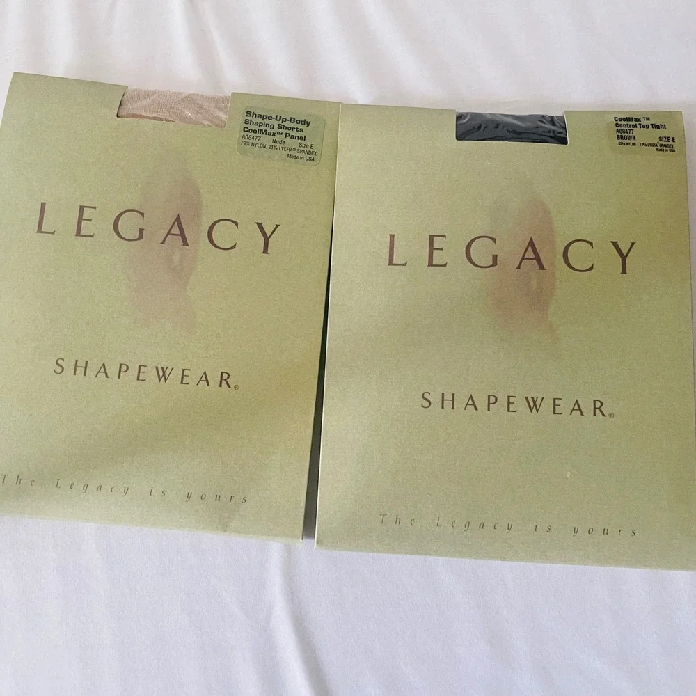 Vintage Legacy Shapewear Size E Lot 2 CoolMax Tights Shaping Shorts NOS USA